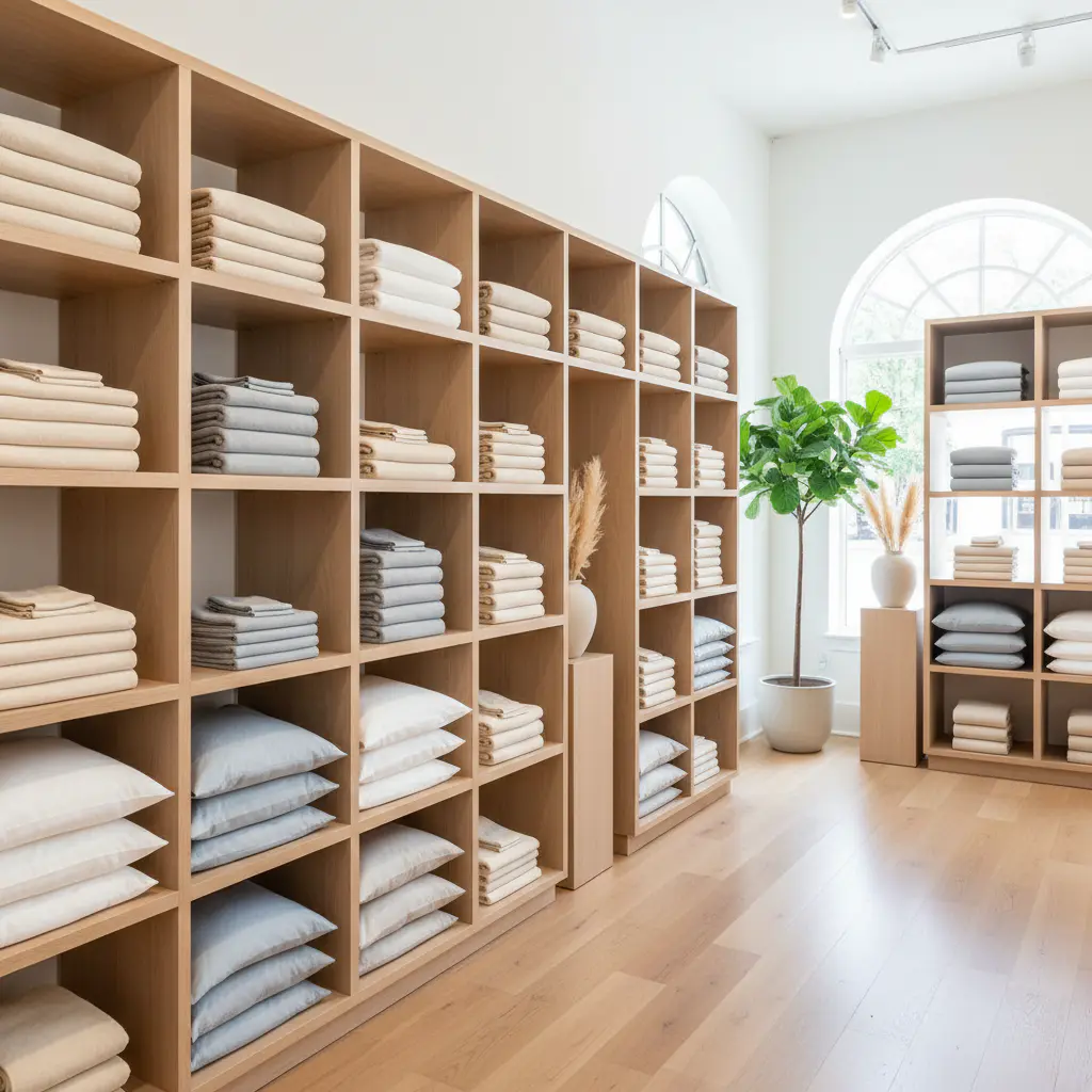 Stacks of wholesale linens